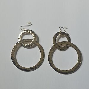 Gold Dangle Earrings with Intricate Detailing